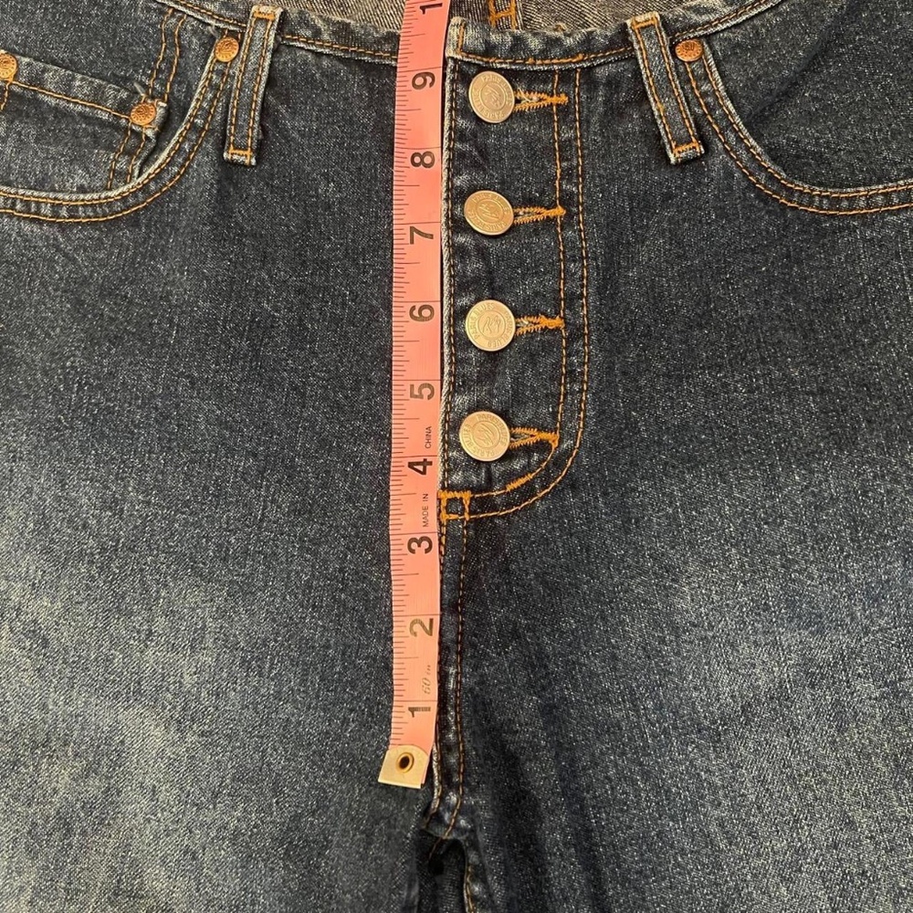 90s Paris Blues Denim Jean Capri Button Fly 100% Cotton Made in USA - Picture 6 of 8